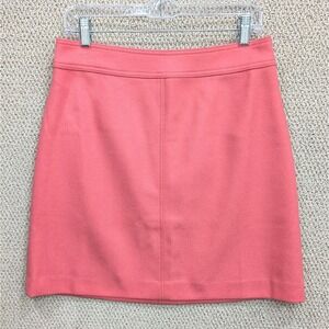 J Crew 100% Wool Skirt‎ Size 8 Coral Pink Short Career Minimalist Modern Cozy